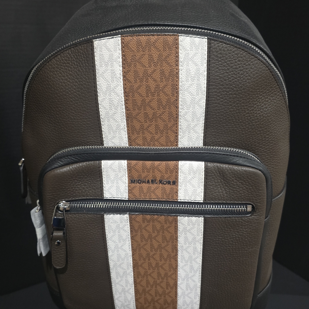 Michael Kors Brown and Black Men's Backpack with Stripe - Picture 2 of 8